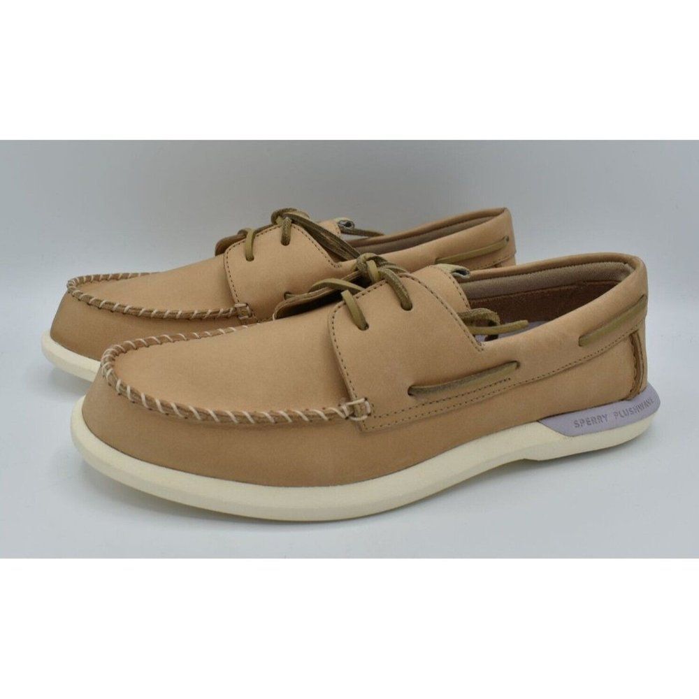 Sperry Womens Size 11 A/O Plushwave 2.0 Off White Leather‎ Slip On Boat Shoes